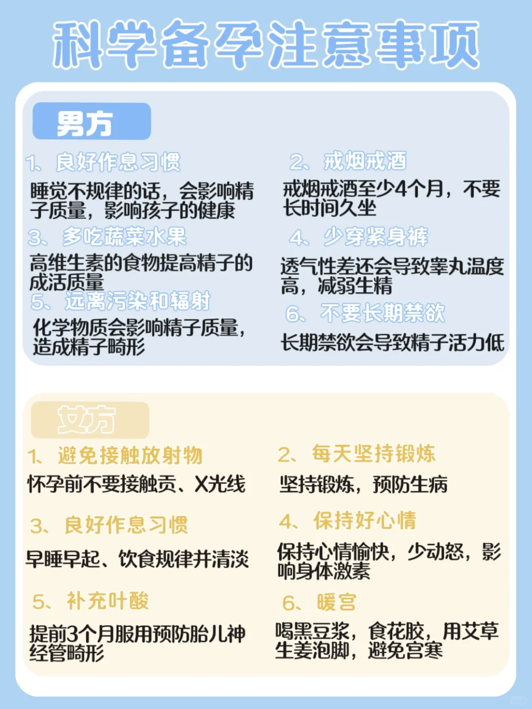 科学备孕全攻略：备孕清单注意事项,100%提高成功率